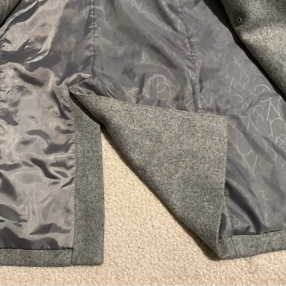 Sz 4 NY&Co. Grey Coat New York & Co. Wool-Blend Pea Coat Gray - Picture 10 of 12